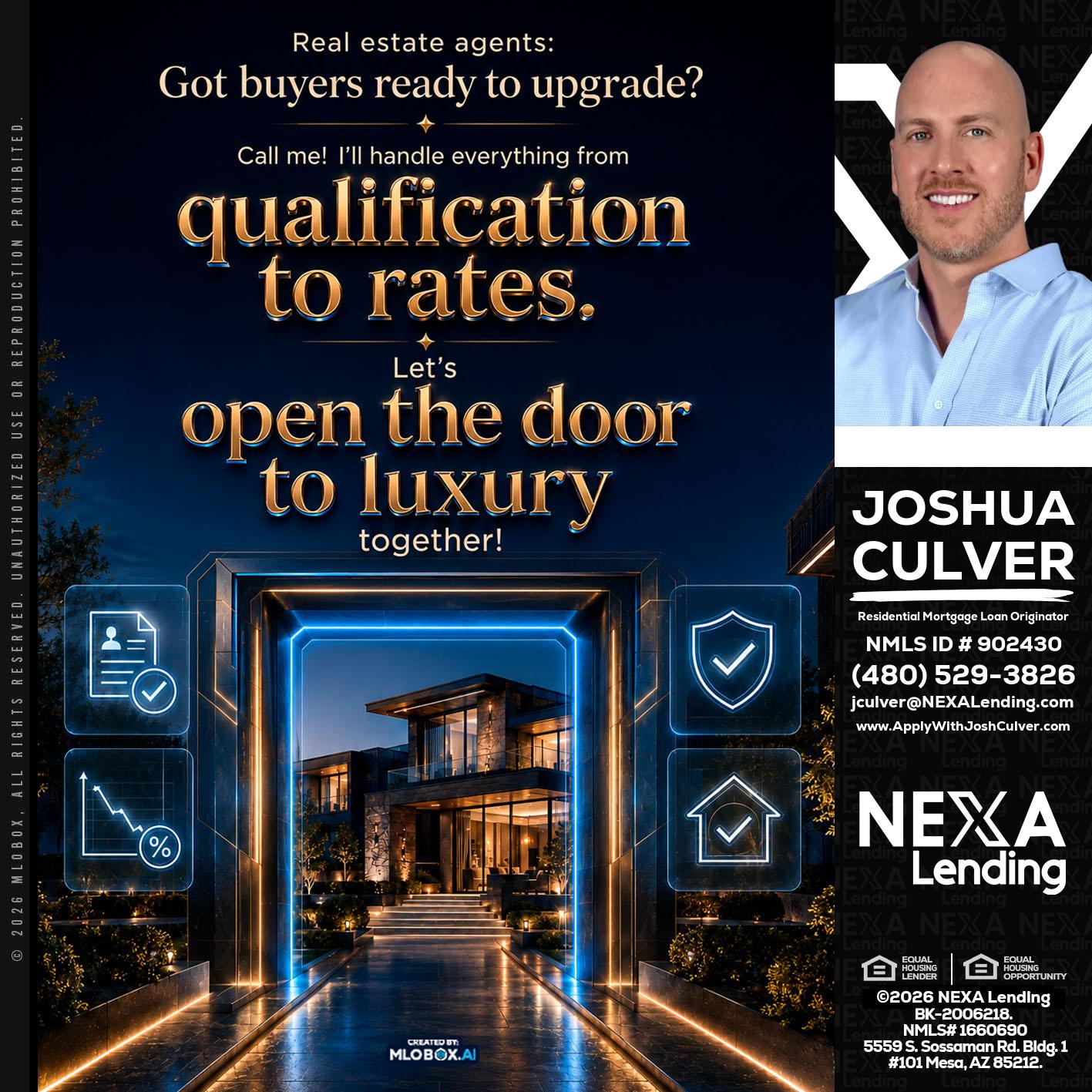 QUALIFICATION TO RATES - Joshua Culver -Residential Mortgage Loan Originator & Recruiter
