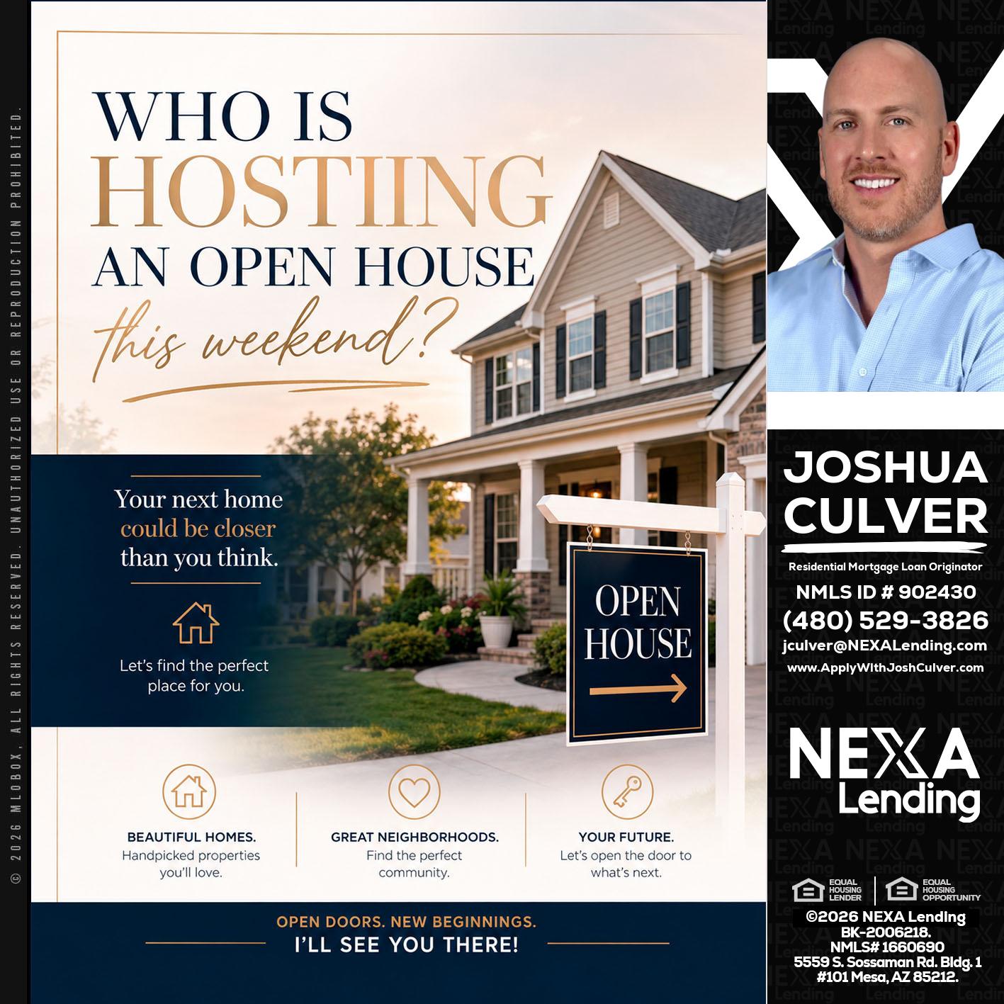 WHOS HOSTING - Joshua Culver -Residential Mortgage Loan Originator & Recruiter