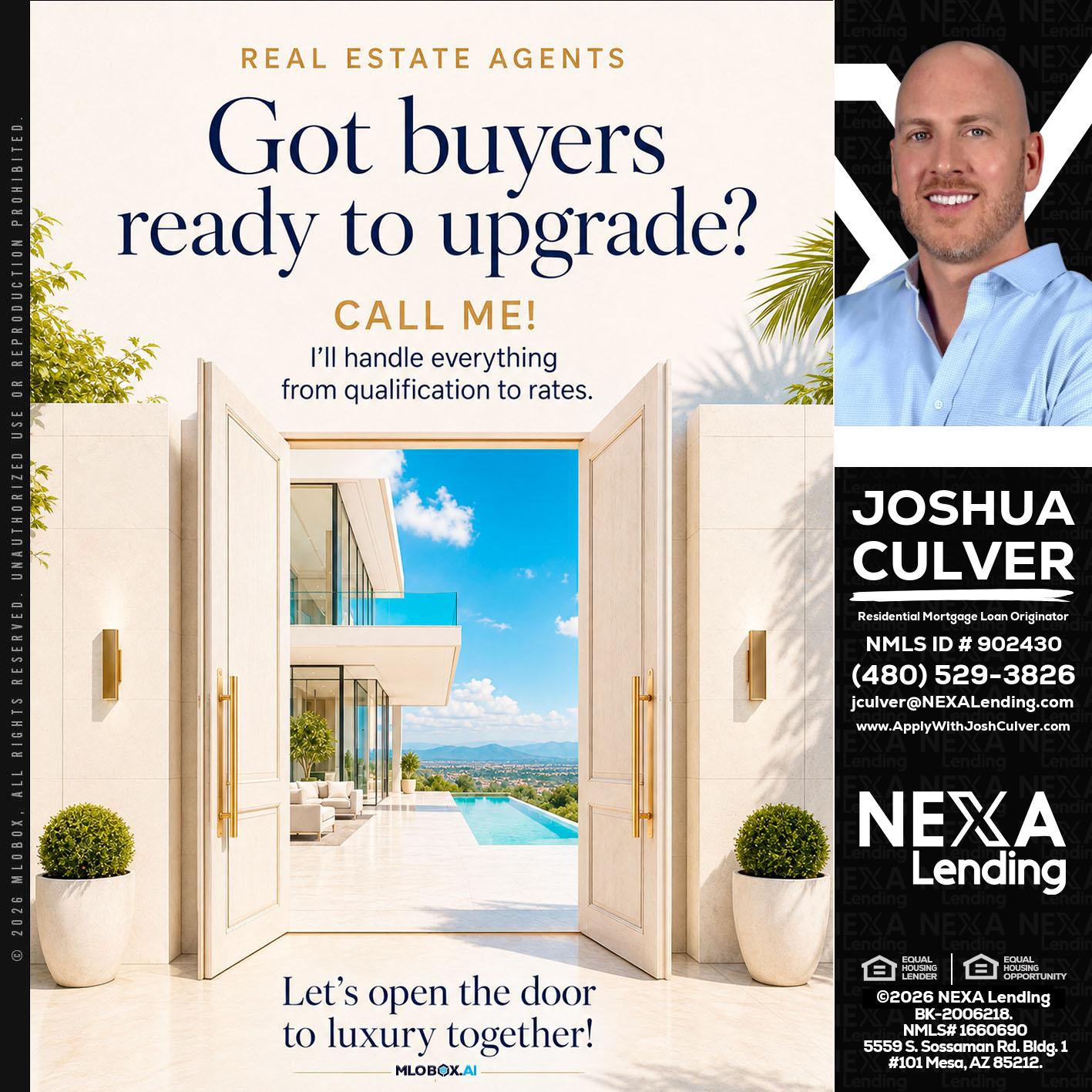 got buyers? - Joshua Culver -Residential Mortgage Loan Originator & Recruiter