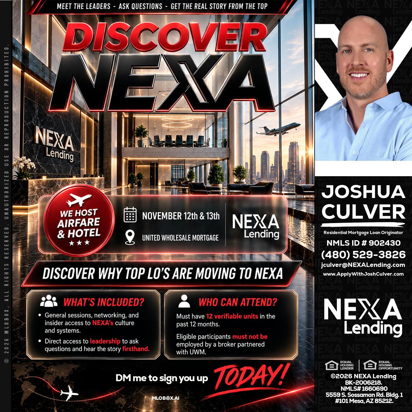 DISCOVER NEXA - Joshua Culver -Residential Mortgage Loan Originator & Recruiter